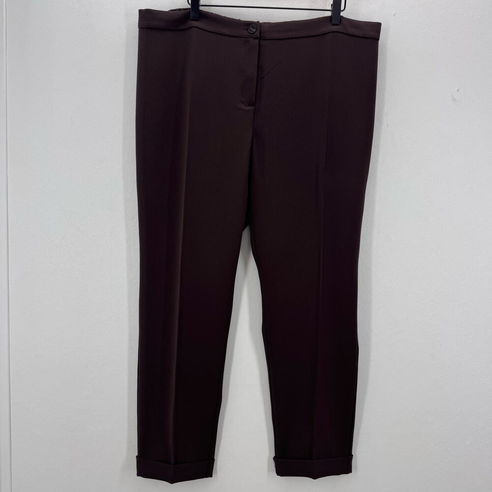 NWT Marina Rinaldi Reame Cigarette Pants Brown Plus Size 20 Casual Career Office